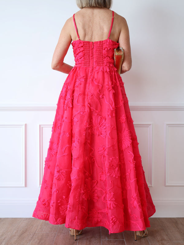 Aje Evangeline Cornelli Maxi Dress Bougainvillea Red