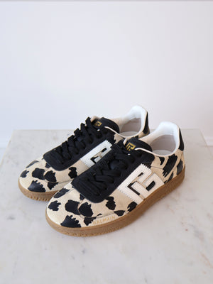 Balmain Swan Leopard-Print Sneakers