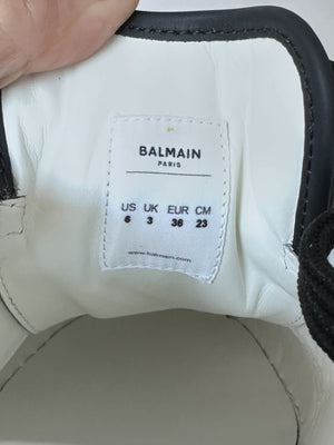 Balmain Swan Leopard-Print Sneakers