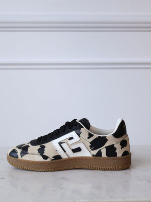 Balmain Swan Leopard-Print Sneakers
