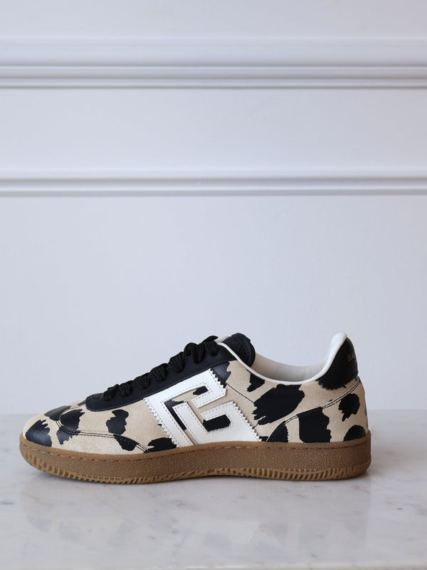 Balmain Swan Leopard-Print Sneakers