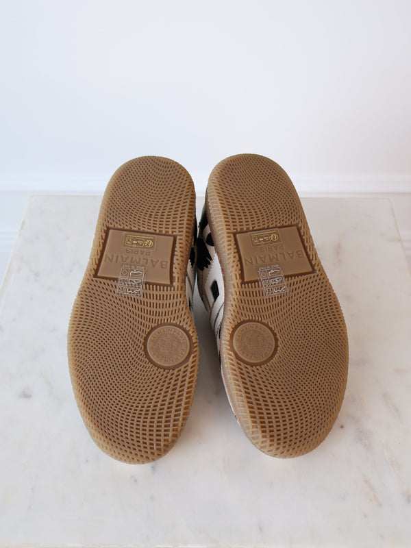 Balmain Swan Leopard-Print Sneakers
