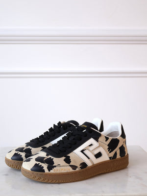 Balmain Swan Leopard-Print Sneakers