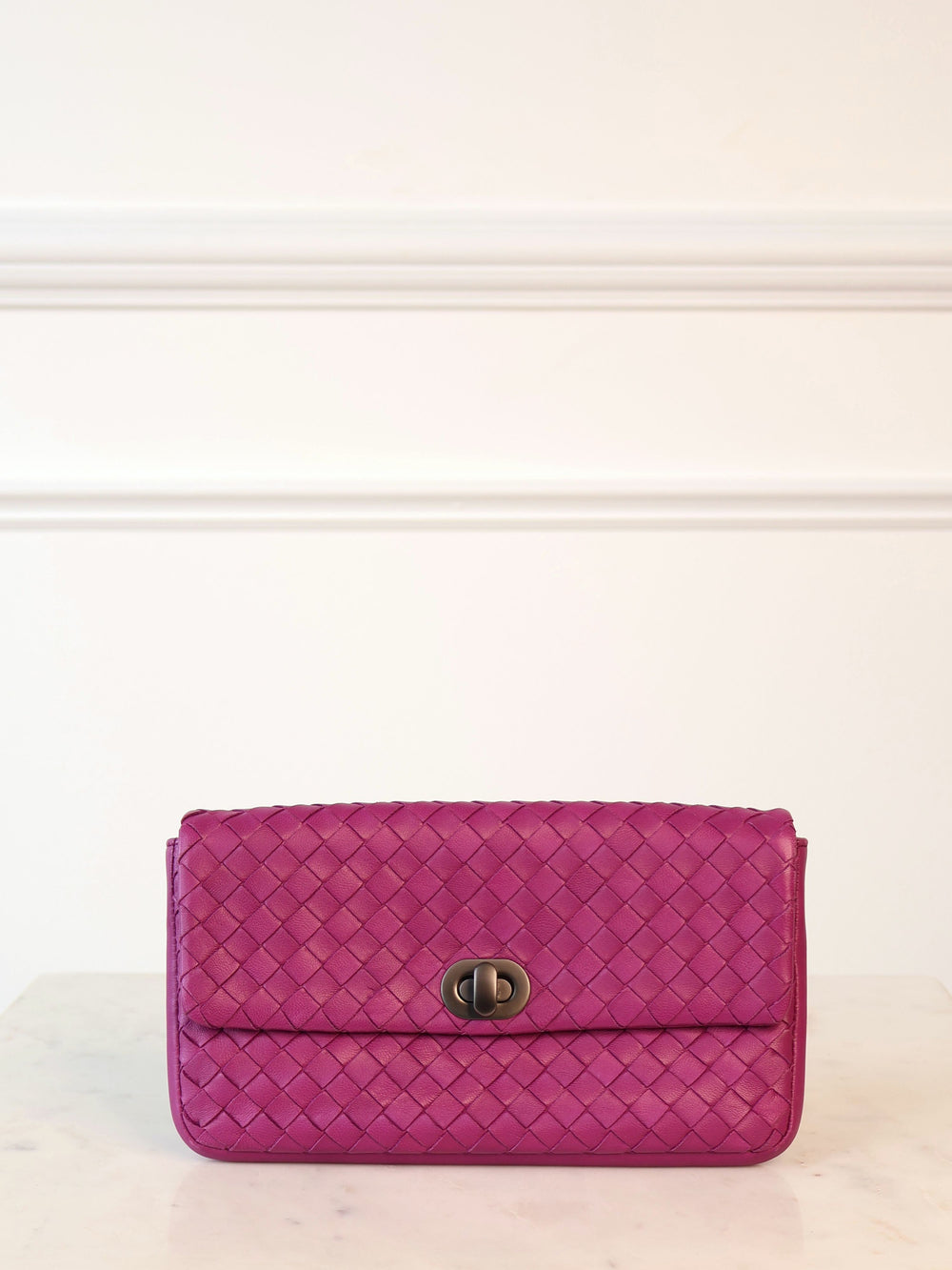 Bottega Veneta Nappa Intrecciato Turn-Lock Pouch Bag
