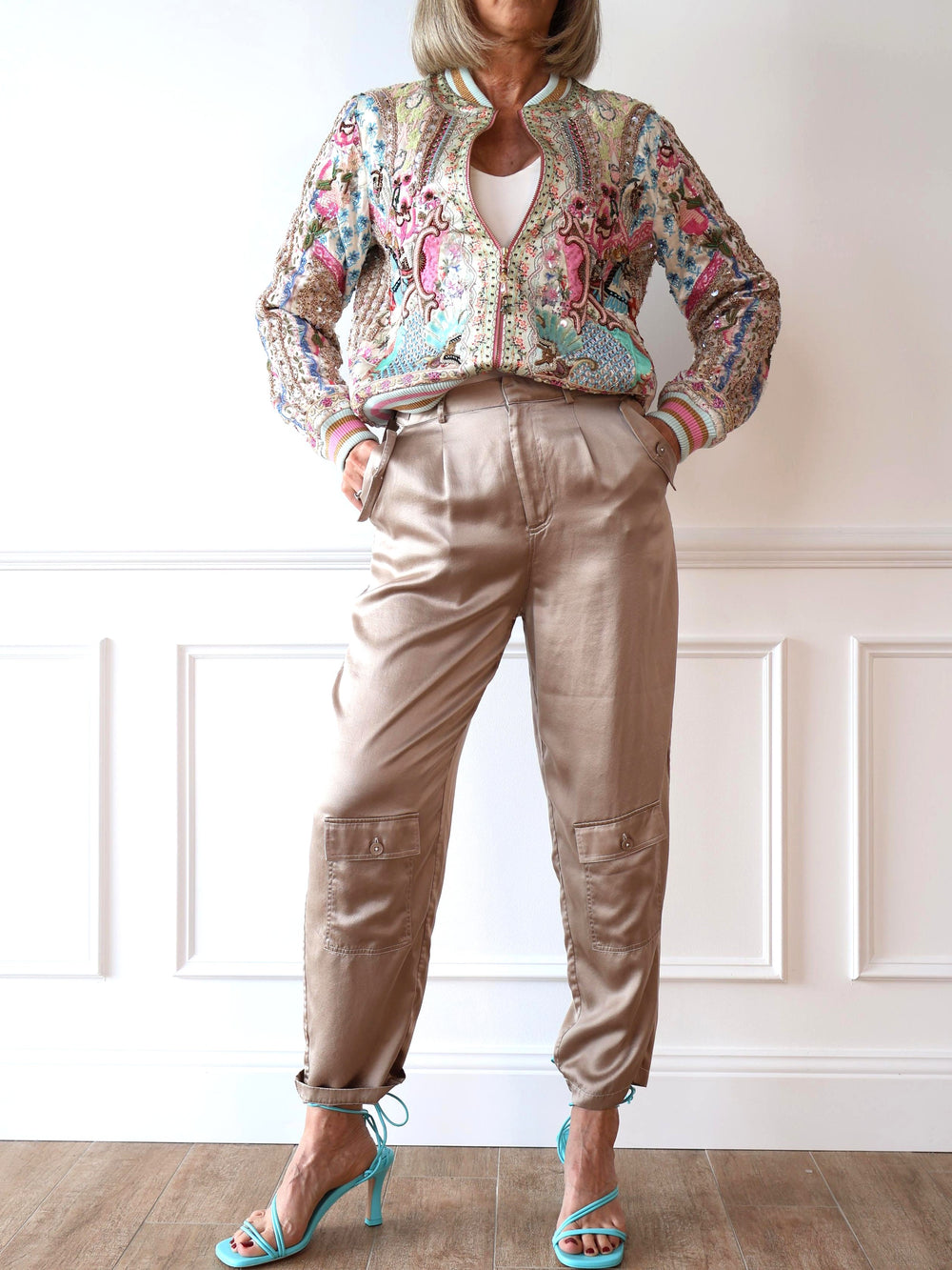 Silk Laundry silk combat pants second hand
