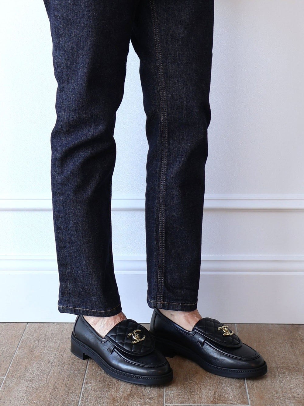 chanel turnlock loafers resale discount second hand authentic