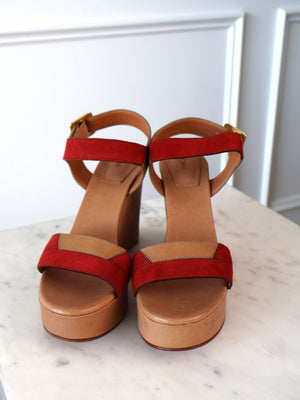 Chloe Suede Trim Wedge