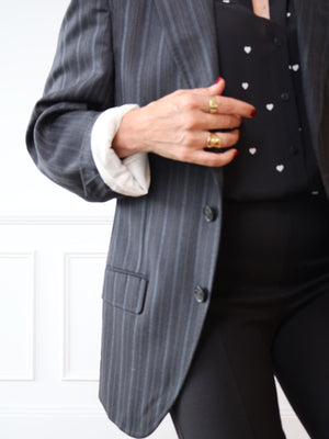 Dolce & Gabbana Grey Pinstripe Blazer