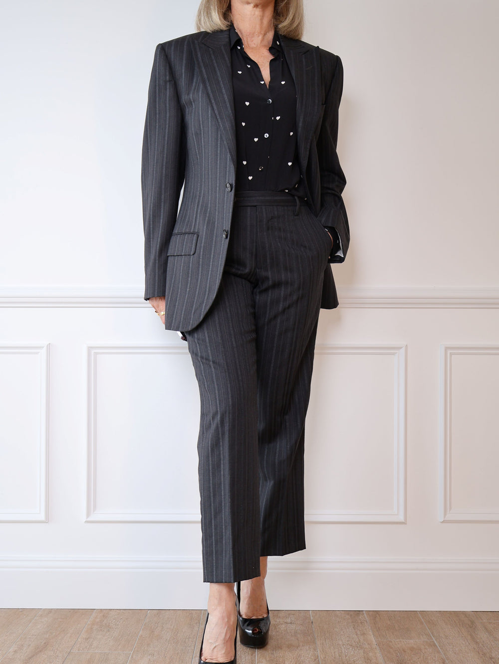 Dolce & Gabbana Grey Pinstripe Blazer