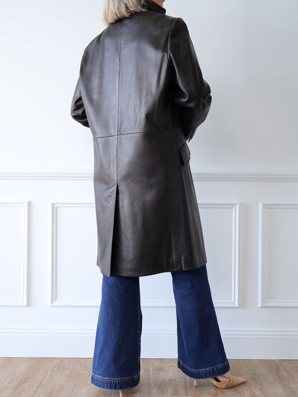 Dolce & Gabbana Lambskin Longline Coat