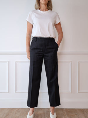 Dolce & Gabbana Navy Pinstripe Trousers