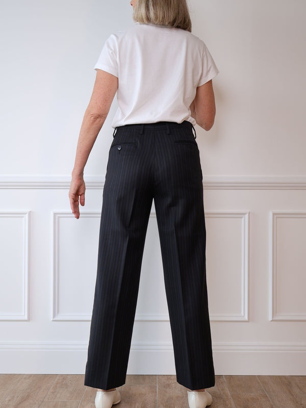 Dolce & Gabbana Navy Pinstripe Trousers