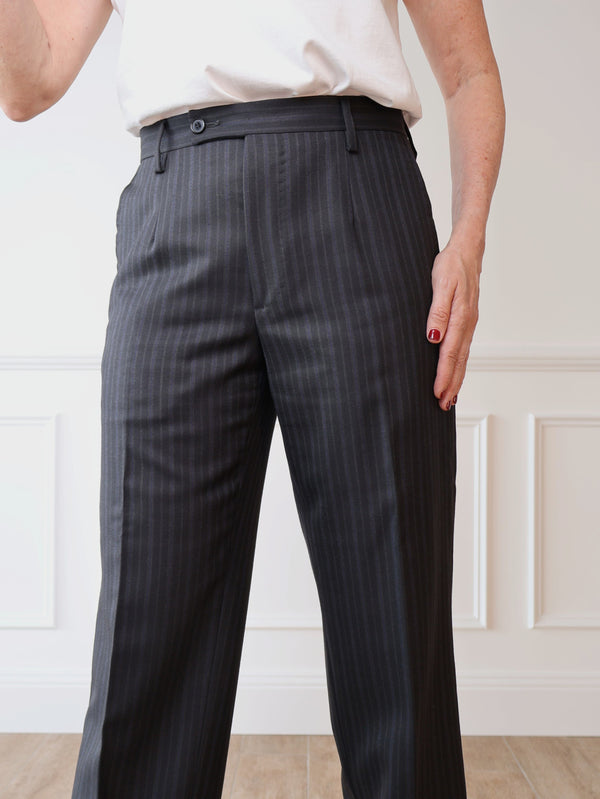 Dolce & Gabbana Navy Pinstripe Trousers