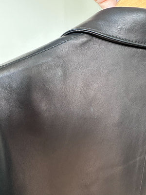Dolce & Gabbana Leather Blazer Jacket Animal print lining