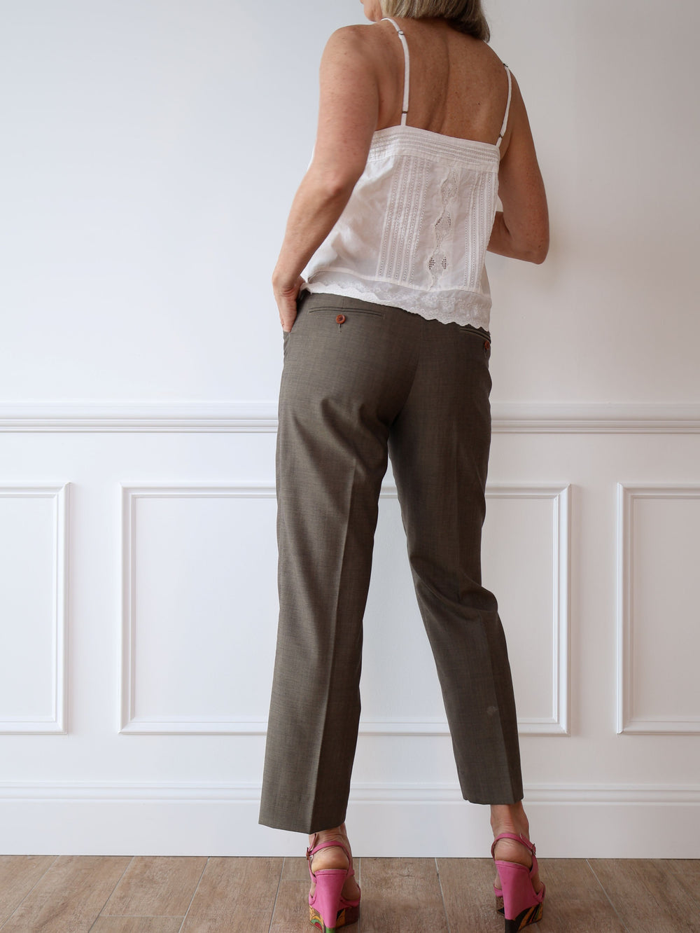 Dolce & Gabbana Wool Olive Trousers