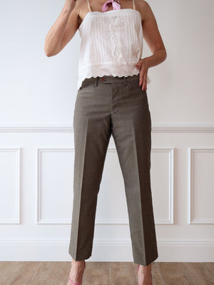 Dolce & Gabbana Wool Olive Trousers
