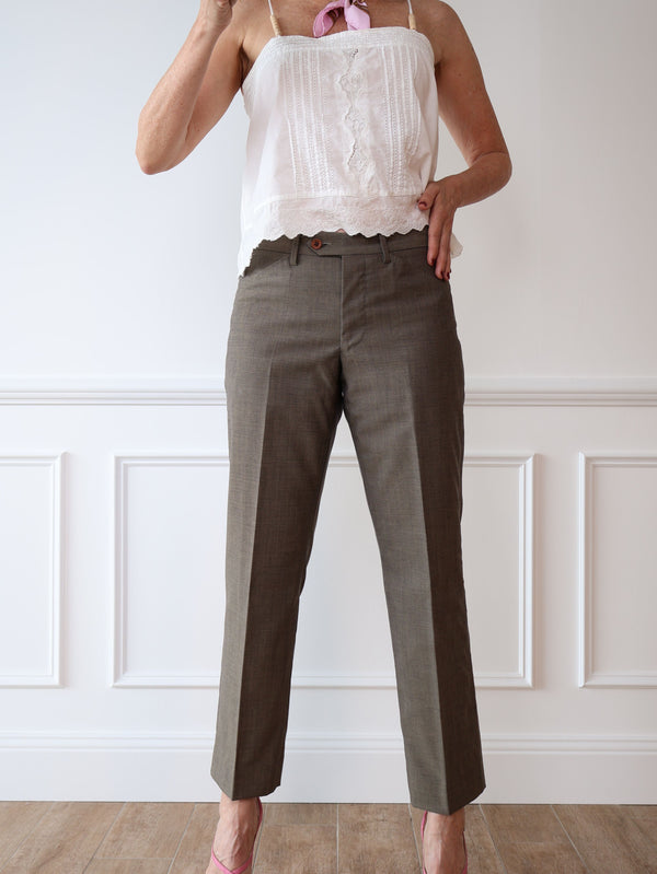 Dolce & Gabbana Wool Olive Trousers
