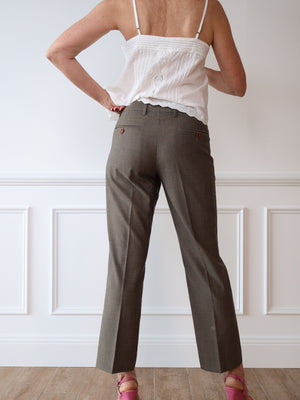 Dolce & Gabbana Wool Olive Trousers