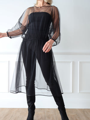 Dolce & Gabbana Sheer Tulle Overlay Dress