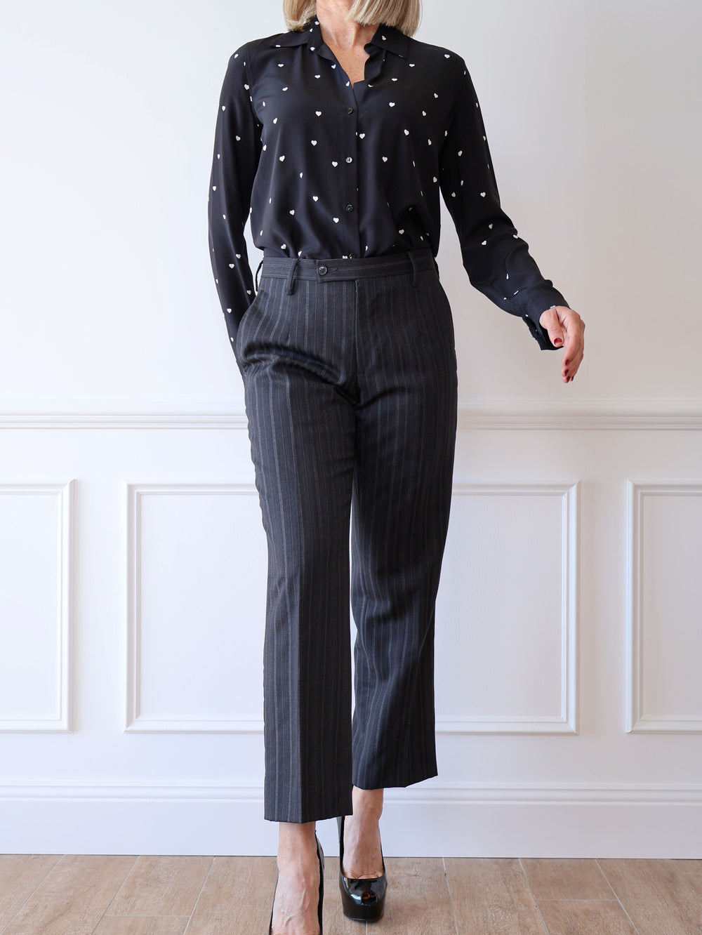 Dolce & Gabbana Grey Pinstripe Trousers