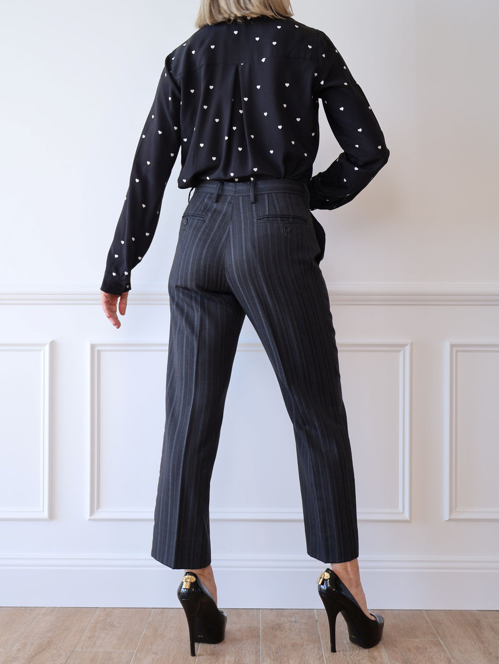 Dolce & Gabbana Grey Pinstripe Trousers