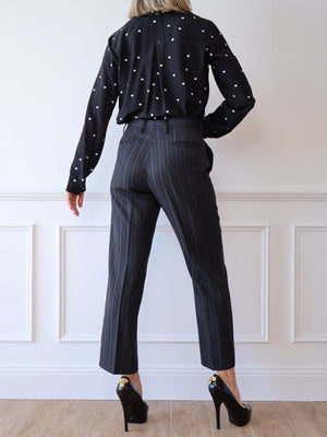 Dolce & Gabbana Grey Pinstripe Trousers