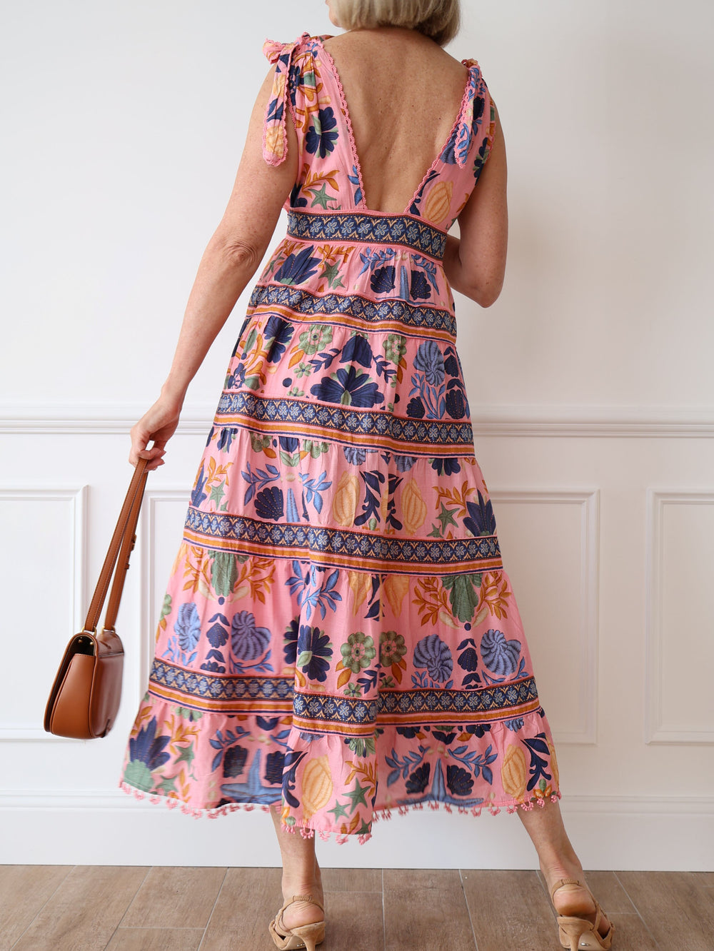 Farm Rio Seashell Tapestry Midi Dress