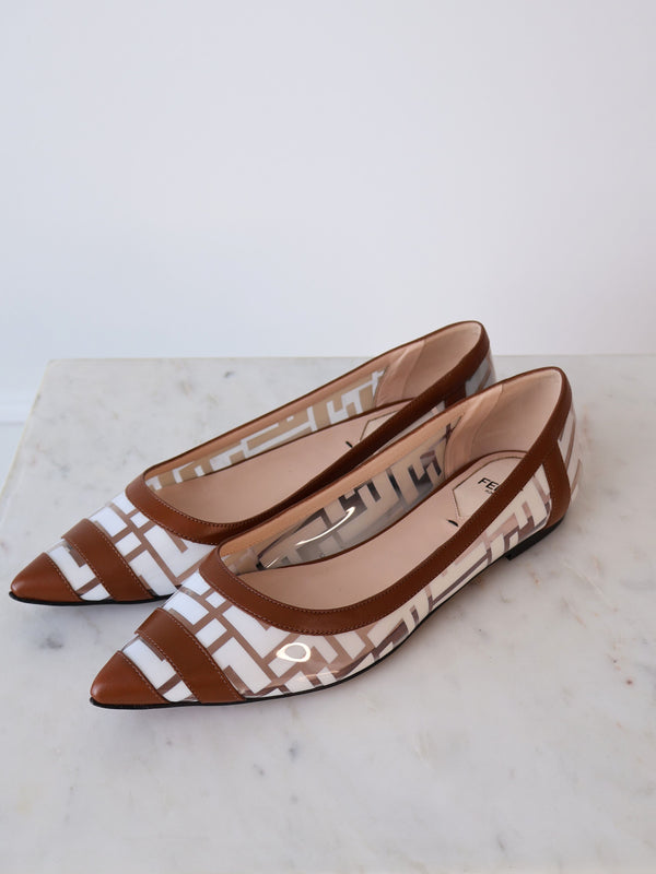 Fendi Colibrì Ava FF PVC Ballerina Flats