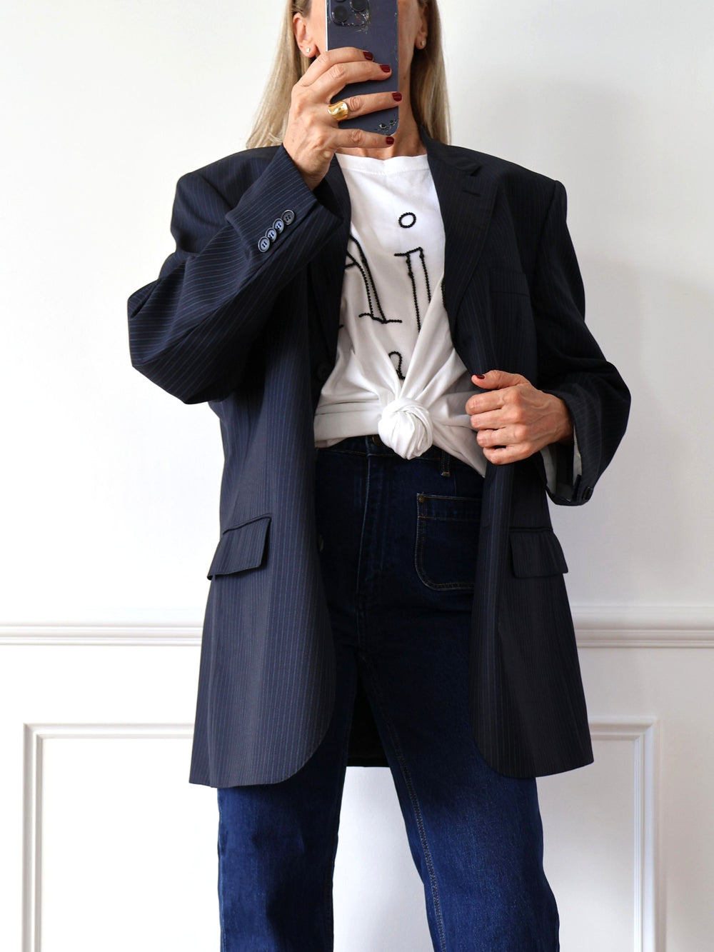 Oversized Pinstripe Blazer