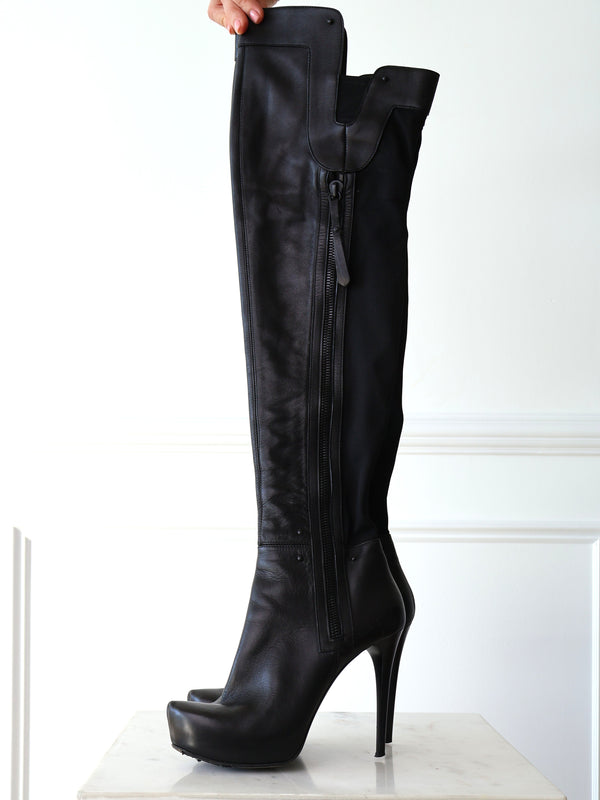 Gianmarco Lorenzi Leather Over-the-Knee Boots