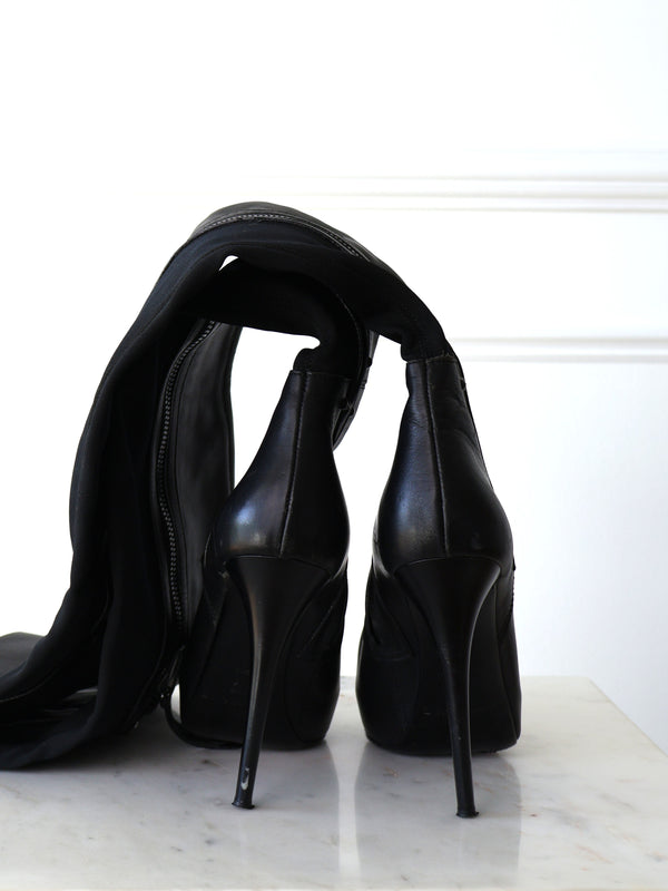 Gianmarco Lorenzi Leather Over-the-Knee Boots