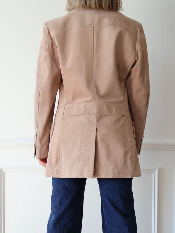 Gucci Blush Cappuccino Suede Jacket