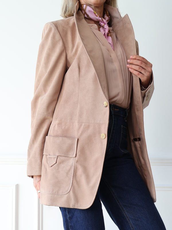Gucci Blush Cappuccino Suede Jacket