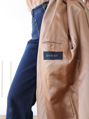 Gucci Blush Cappuccino Suede Jacket