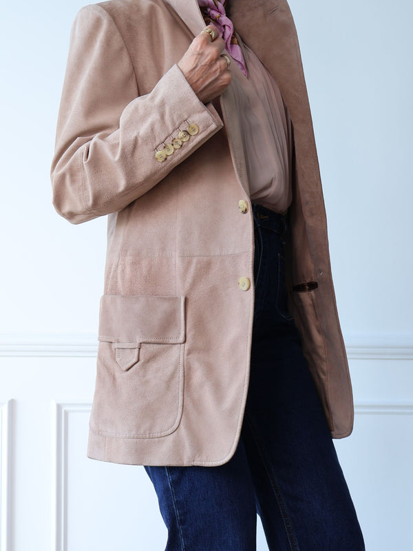 Gucci Blush Cappuccino Suede Jacket