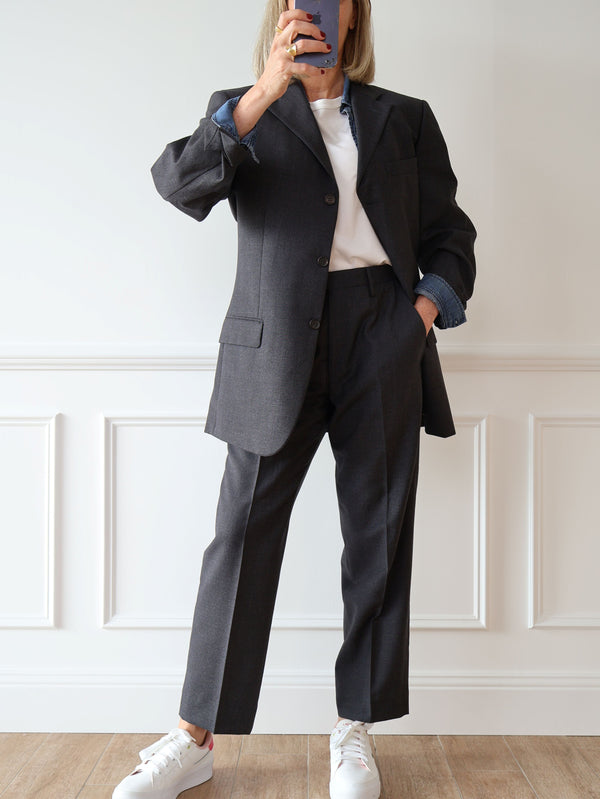 Gucci Grey Micro Check Blazer