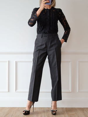 Gucci Grey Micro Check Trousers