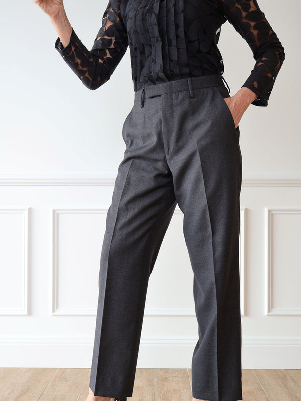 Gucci Grey Micro Check Trousers