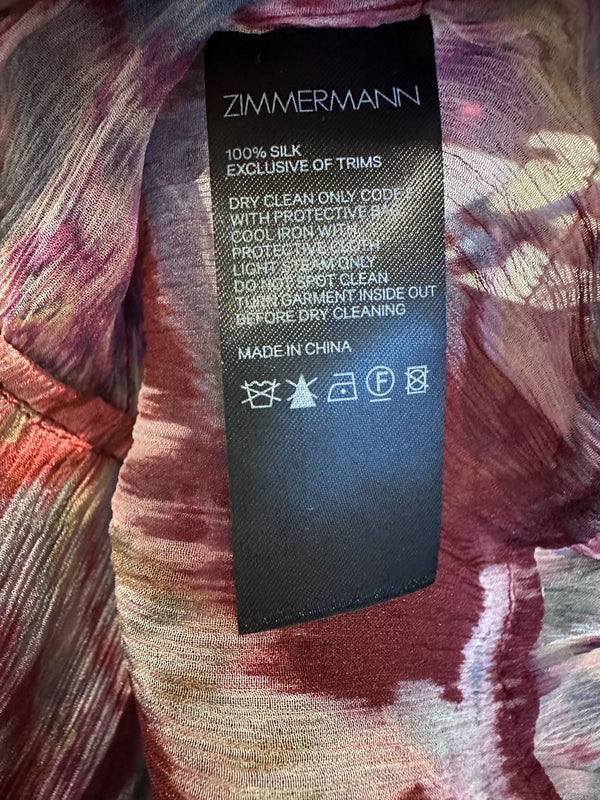 Zimmermann Wavelength Tiered Silk Dress