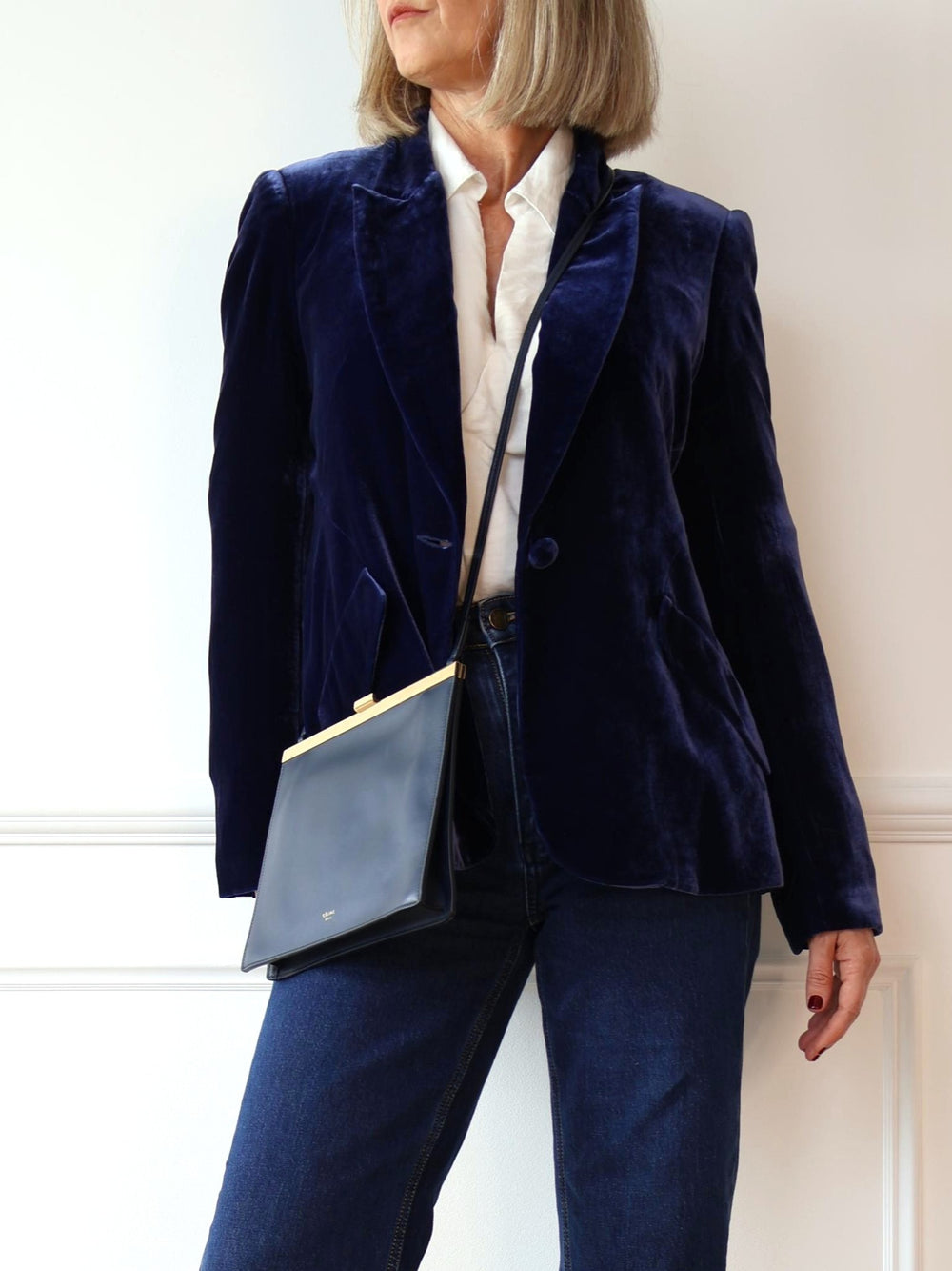 classic velvet jacket blazer l'agence chamberlain second hand
