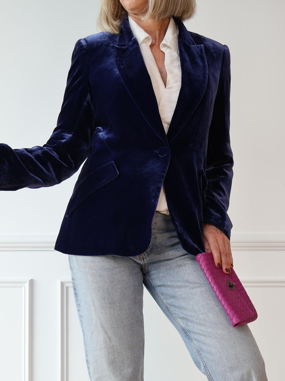 classic velvet jacket blazer l'agence chamberlain second hand