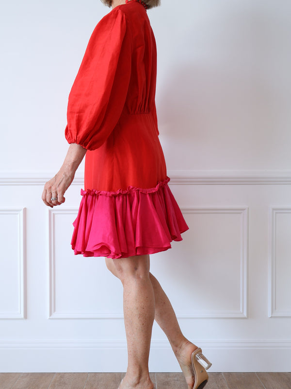 Leo Lin Fuchsia Rose Mini Dress