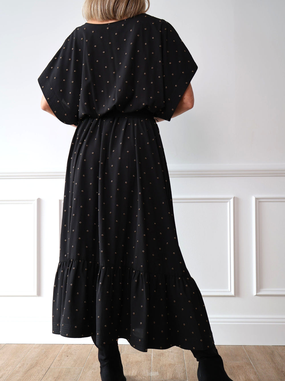 Michael Kors Black Metal Grommets Dress