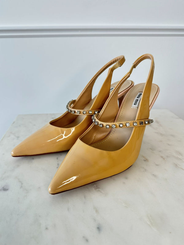 Miu Miu Crystal Slingbacks