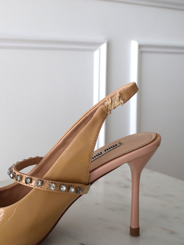 Miu Miu Crystal Slingbacks