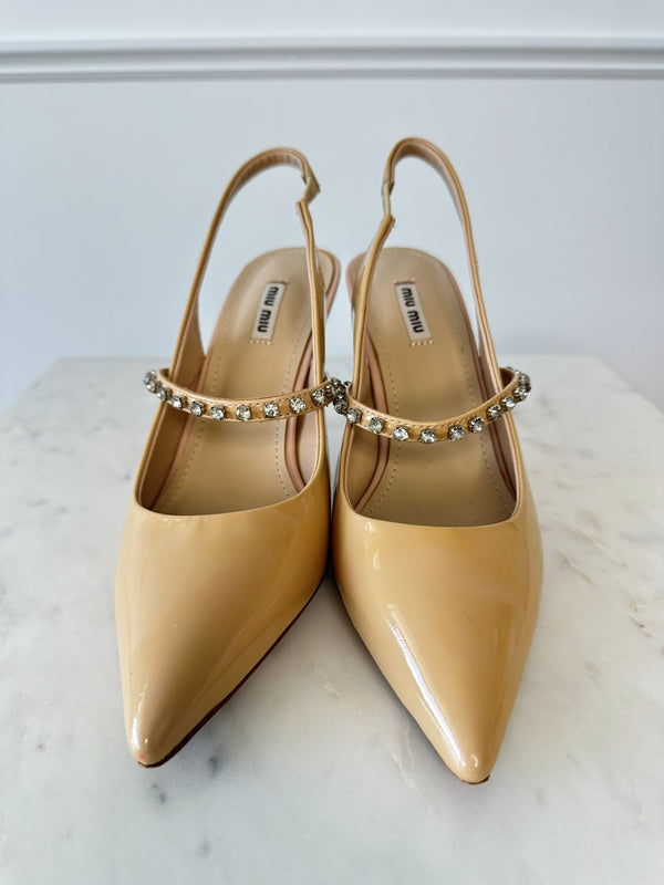 Miu Miu Crystal Slingbacks