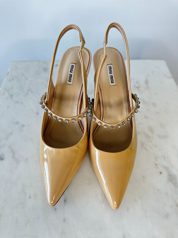Miu Miu Crystal Slingbacks
