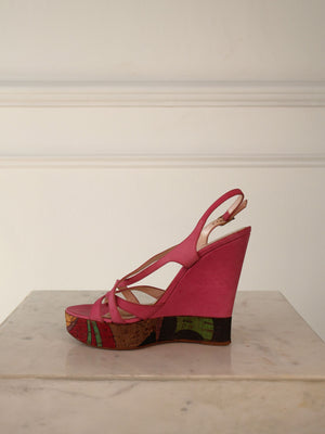 Pucci Nubuck Cork Wedges