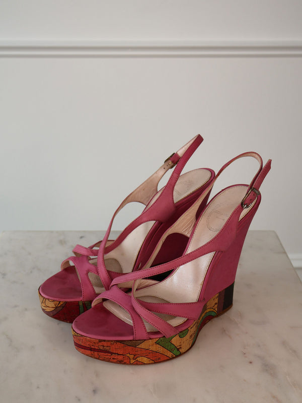 Pucci Nubuck Cork Wedges