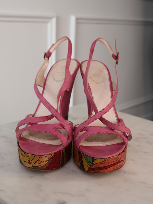 Pucci Nubuck Cork Wedges